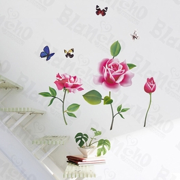Prickly Rose - Wall Decals Stickers Appliques Home Decor