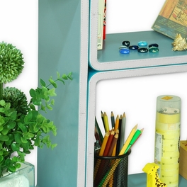 Trista - [Endless Sky] Rectangle Leather Wall Shelf / Bookshelf / Floating Shelf (Set of 4)