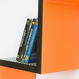 Trista - [Tropical Orange] Ladder-Shaped Leather Shelf / Bookshelf / Floating Shelf