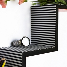 Trista - [Tropical Orange] Ladder-Shaped Leather Shelf / Bookshelf / Floating Shelf