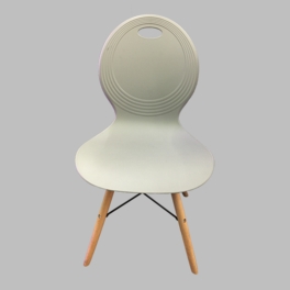 White Whirlpool Set of 2  Beech Wood Leg Barstools Armless Bar Chair PP Seat