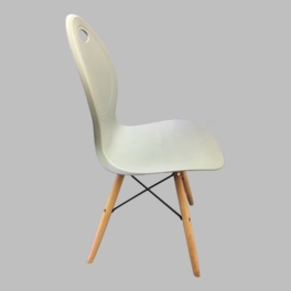 White Whirlpool Set of 2  Beech Wood Leg Barstools Armless Bar Chair PP Seat