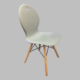 White Whirlpool Set of 2  Beech Wood Leg Barstools Armless Bar Chair PP Seat
