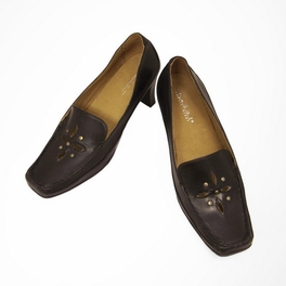 Women Black Square Toe Slip-On Cassual Shoe  Loafer