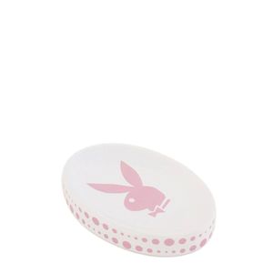 Ceramic Pink Dots Playboy Bunny Soap Dish