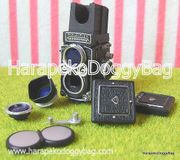 Glico Toys : Time Slip : Miniature Black Rolleiflex Camera 