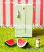 Glico Toys : Time Slip : Miniature White Refrigerator & Watermelon Set 