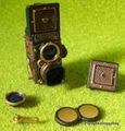 Glico Toys : Time Slip : Miniature Brown Rolleiflex Camera 