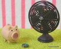 Glico Toys : Time Slip : Miniature Retro Black Fan & Pig Katori Senko Set