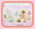 Takara Miniature Toys : Hello Kitty - Gourmet de Kitty Mini Food Sample (2006) Pink Version #6 - Miniature Japanese Wagashi Confectionery & Green Tea