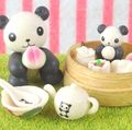 Japanese Miniature Toys : Yuu Yuu Pandas at Play (2006) #5 - Miniature Panda & Yum Cha Food