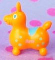 Miniature Rody Horse (SMALL) : Bright Orange / Light Green Spots (2004)