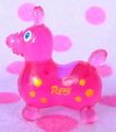Miniature Rody Horse (SMALL) : Clear Pink / Yellow Spots (2004)