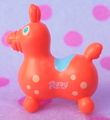 Miniature Rody Horse (SMALL) : Neon Red-Orange / Yellow Spots (2004)