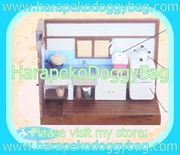 Takara Miniature Toys : Showa Omoide Family House (2004) Kitchen - Miniature Retro Japanese Living Room With TV (Blue Version)