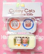 Tomy 1998 : Cutey Cats : Miniature Cat Figures & Pencil Case - Set B 
