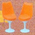 Megahouse Miniatures : Little Cafe (2003) #2 - Miniature Retro Orange Chairs