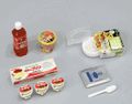 Megahouse Miniatures : Microwave Food (2006) #3 - Miniature Miniature Lunch Dessert Pudding & Green Curry