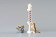 Megahouse Miniatures : Street Corner Album (2004) #1-1 - Miniature Cat & Barber Pole Sign 