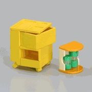 Megahouse Miniatures : Retro Style Design Kitchen (2004) #10 - Miniature Retro Cabinet