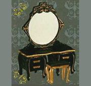 Megahouse Miniatures : Princess Style (2008) #10 - Miniature Black Dresser / Furniture