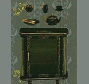 Megahouse Miniatures : Princess Style (2008) #8 - Miniature Black Cabinet / Furniture