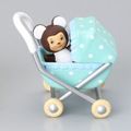 Megahouse Miniatures : Baby Collection (2004) #4 - Miniature Retro Baby Pram / Stroller  & Teddy Bear