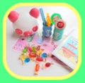 Megahouse Miniatures : Panda Candy Shop (2007) #1 - Miniature Kawaii Lollipop & Candy Set (USED CONDITION)