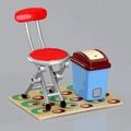 Megahouse Miniatures : Retro Style Design Kitchen (2004) #9 - Miniature Retro Chair Set (PAINT SCRATCH ON ITEM)