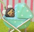 Megahouse Miniatures : Baby Collection (2004) #4 - Miniature Retro Baby Pram / Stroller  & Teddy Bear