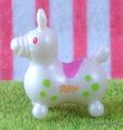 Miniature Rody Horse (S) : Metallic White / Green Spots 