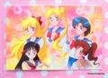 Movic Laminated Card : Sailor Moon R : Group / School Uniform (MEDIUM GOOD CONDITION)