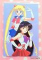 Movic Laminated Card : Sailor Moon R : Sailor Moon & Sailor Mars / Pose (MEDIUM GOOD CONDITION)