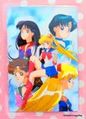Movic Laminated Card : Sailor Moon R : Sailor Team / Blue (NEAR GOOD CONDITION)