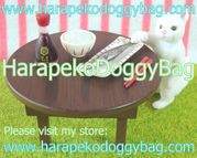 Re-ment Miniatures : Petit Animal Series Puchi Cat Diary (2007) #2 - Miniature White Cat & Dinner Table Set