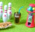 Re-ment Miniatures : American Kitchen (2006) #7 - Miniature Candy Dispenser & Bowling Pins