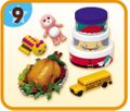 HarapekoDoggyBag / Re-ment Miniatures : American Kitchen (2006) #9 - Miniature Toys & Family Roast Dinner Set  (SOLD OUT)