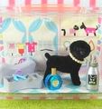 Re-ment Miniatures : Going Out With Dogs Today (2007) #2 - Miniature Black Bichon Frise Dog & Aromatherapy Set