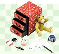 Re-ment Miniatures : Japanese Wa Zakka Goods (2005) #3 - Miniature Origami Drawer & Teddy Bear