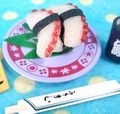Re-ment Miniatures : Kaiten Revolving Sushi (2003) #7 - Miniature Tako Sushi