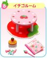 Re-ment Miniatures : Merry Strawberry (2007) #8 - Miniature Strawberry Room Table & Candy