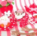 Re-ment Miniatures : Minnie Mouse Lovely Cake (2008) #2 - Miniature Tea Set & Dessert Cakes (RESERVED FOR CUSTOMER 2)