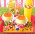 Re-ment Miniatures : Hello Kitty Ouchi Gohan (2009) #8 - Miniature Pudding Dessert & Fruit Juice