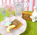 Re-ment Miniatures : Litttle Twin Stars Welcome to the Starry Sky Party (2010) #5 - Miniature Kawaii Drinks & Cookie Snacks