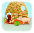 Re-ment Miniatures : Story of the Sweet Animals (2008) #2 - Miniature Pig & Squirrel Set
