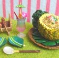 Re-ment Miniatures : Asian Zakkaten / Asian Goods Store (2004) #7 - Miniature Pineapple Food Meal 