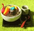 Re-ment Miniatures : Dessert Shop in Town (2002) #8 - Miniature Traditional Japanese Anmitsu Dessert