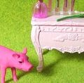 Re-ment Miniatures : Flirty Pink (2008) #3 - Miniature Pink Furniture (RESERVED FOR CUSTOMER 2)
