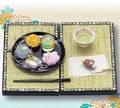 Re-ment Miniatures : Japanese Wa Sweets (2005) #1 - Miniature Green Tea Ceremony & Wagashi Confectionery