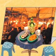 Re-ment Miniatures : Korea Tour (2005) #7 - Miniature Gimbap Food / Soju Drink